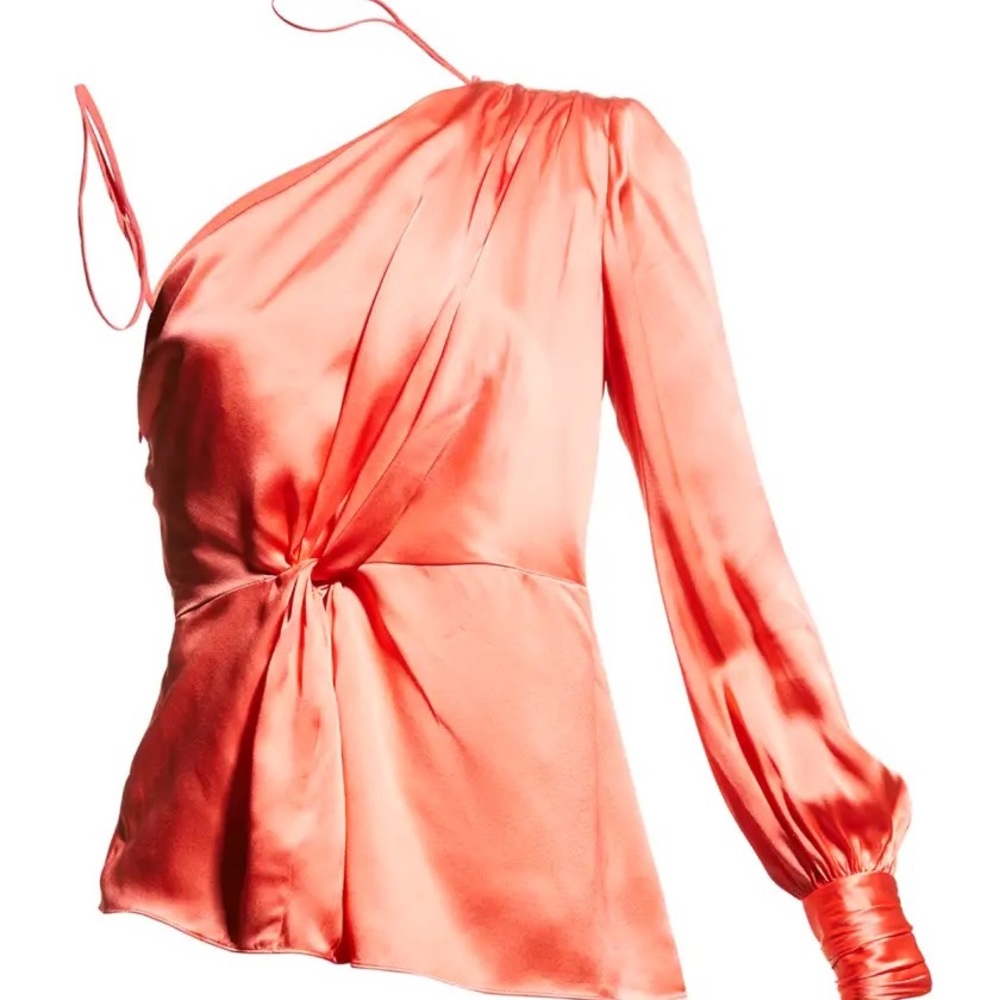 Cinq a sept one shoulder silk blouse